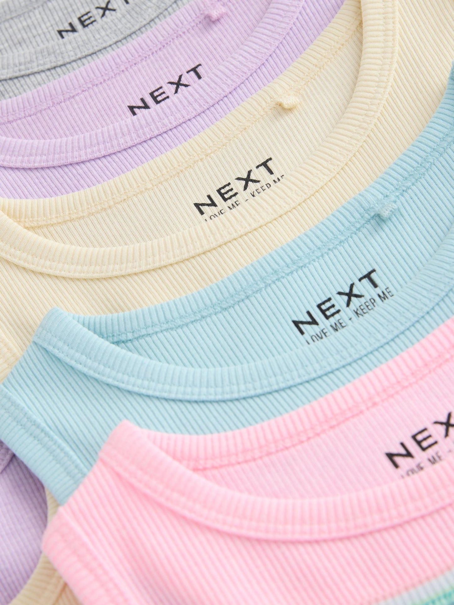 Dsiney Kidz - Multi Pastel Ribbed Vests 7 Pack (3-16yrs) image 10