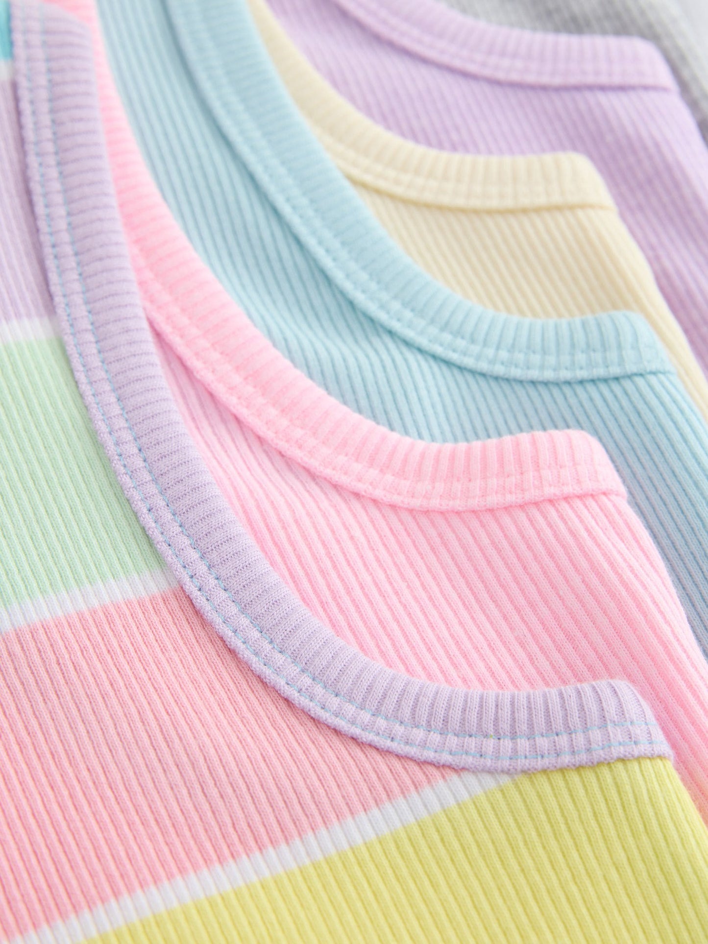 Dsiney Kidz - Multi Pastel Ribbed Vests 7 Pack (3-16yrs) image 11