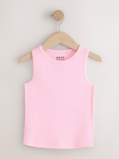 Dsiney Kidz - Multi Pastel Ribbed Vests 7 Pack (3-16yrs) image 8