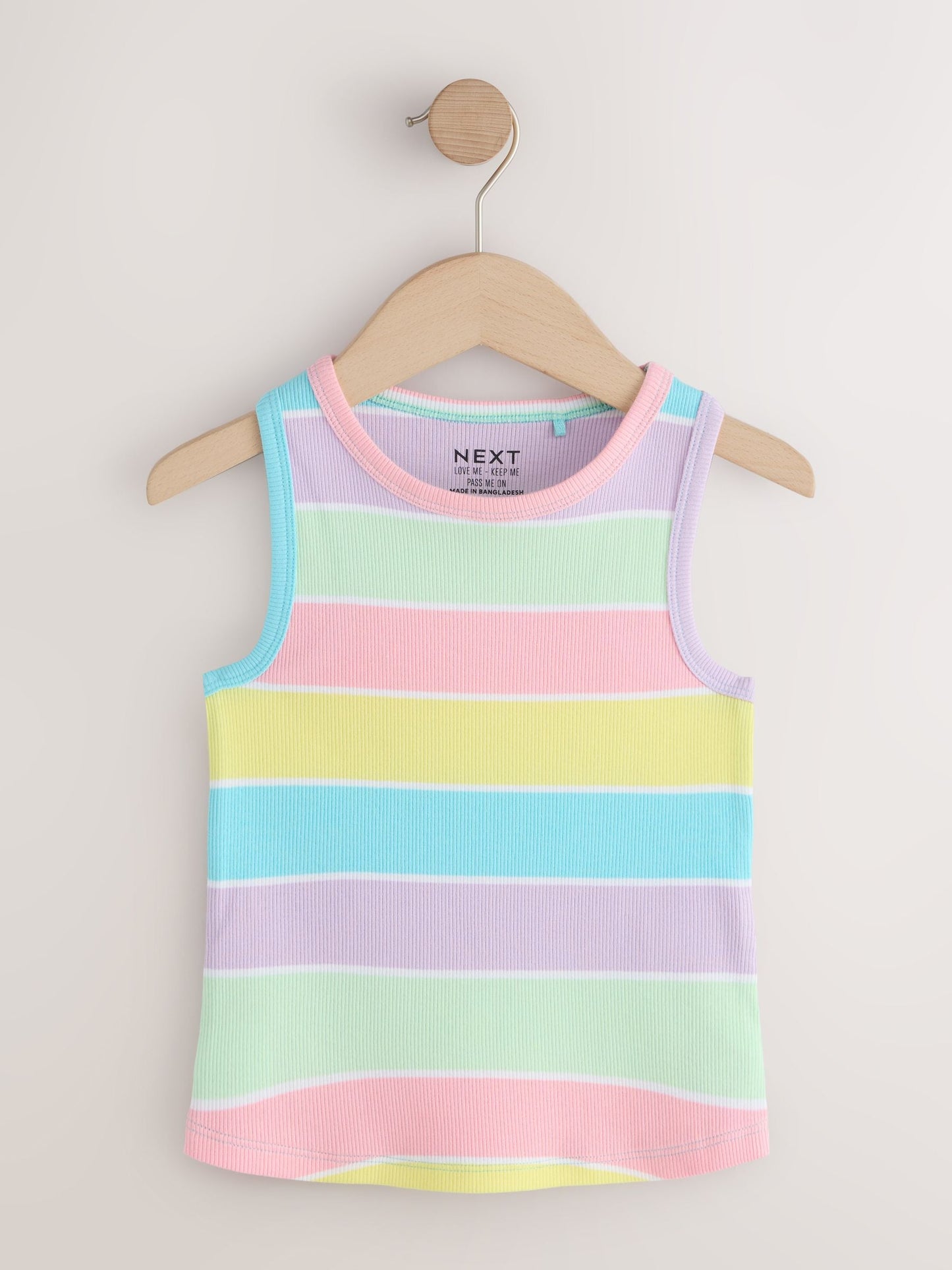Dsiney Kidz - Multi Pastel Ribbed Vests 7 Pack (3-16yrs) image 9