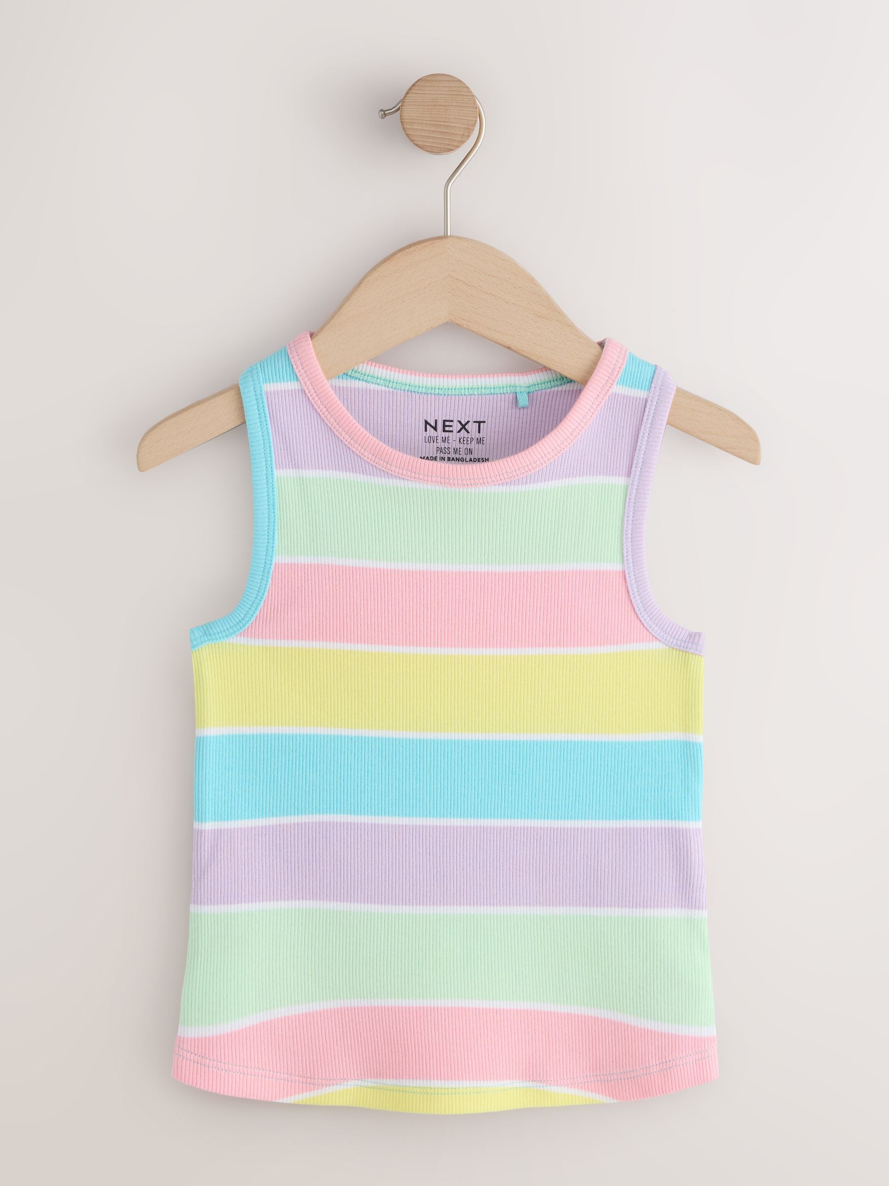 Dsiney Kidz - Multi Pastel Ribbed Vests 7 Pack (3-16yrs) image 9