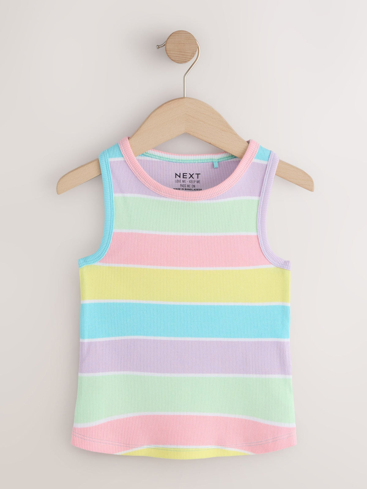 Dsiney Kidz - Multi Pastel Ribbed Vests 7 Pack (3-16yrs) image 9