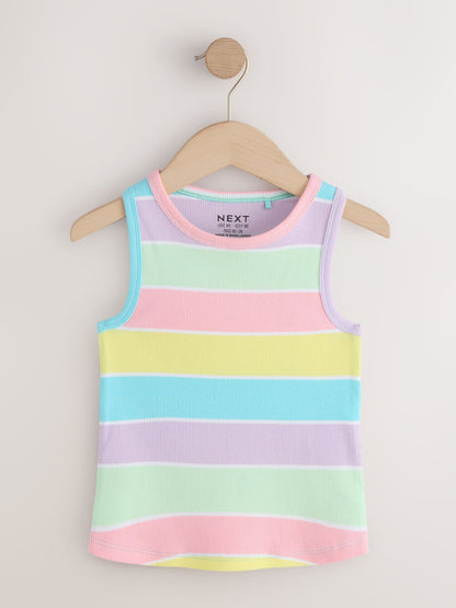 Dsiney Kidz - Multi Pastel Ribbed Vests 7 Pack (3-16yrs) image 9