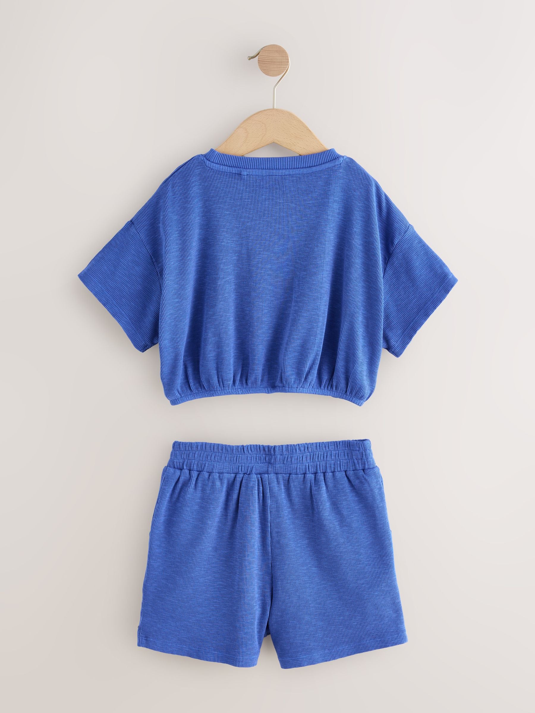 Dsiney Kidz - Blue Washed Ribbed Shorts Set (3-16yrs) image 5