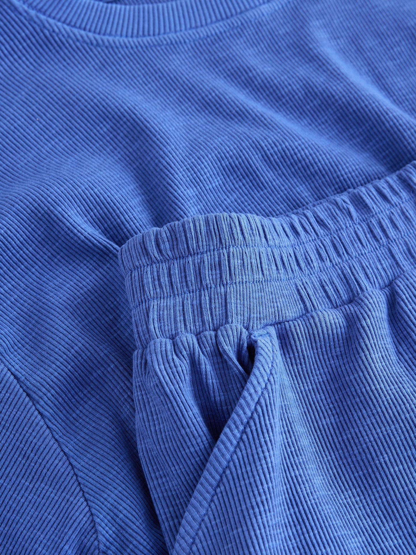Dsiney Kidz - Blue Washed Ribbed Shorts Set (3-16yrs) image 7