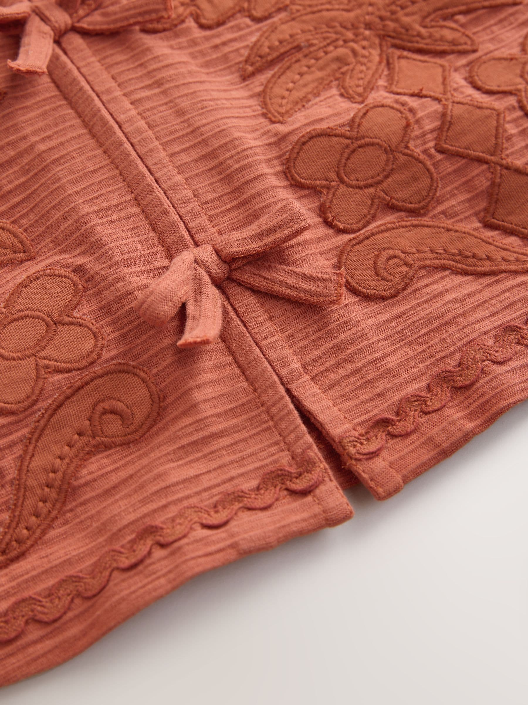 Dsiney Kidz - Rust Brown Textured Appliqué Waistcost Shorts Set (3-16yrs) image 9