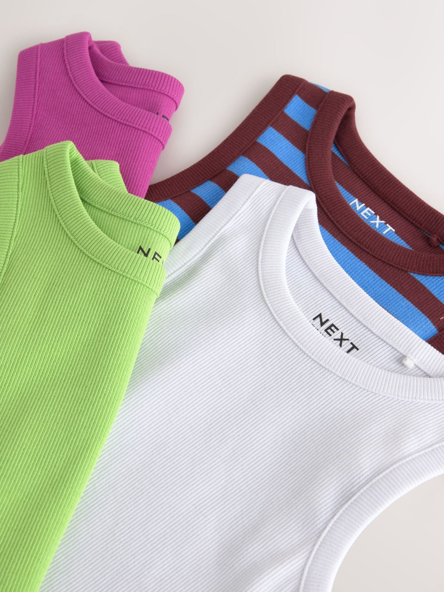 Dsiney Kidz - Multi Bright Ribbed Vest 4 Pack (3-16yrs) image 7
