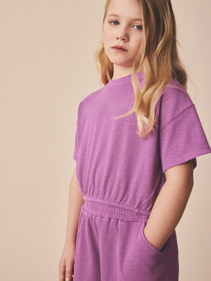 Dsiney Kidz - Purple Washed Ribbed Shorts Set (3-16yrs) image 4