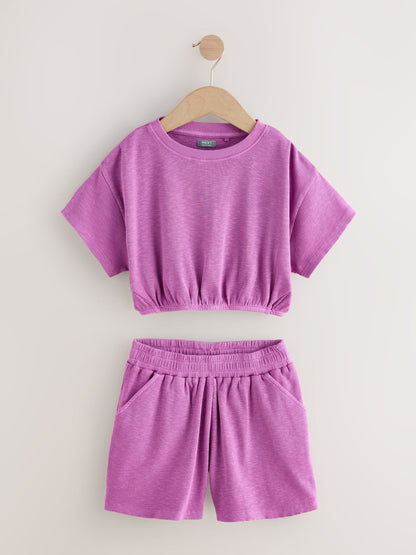 Dsiney Kidz - Purple Washed Ribbed Shorts Set (3-16yrs) image 5