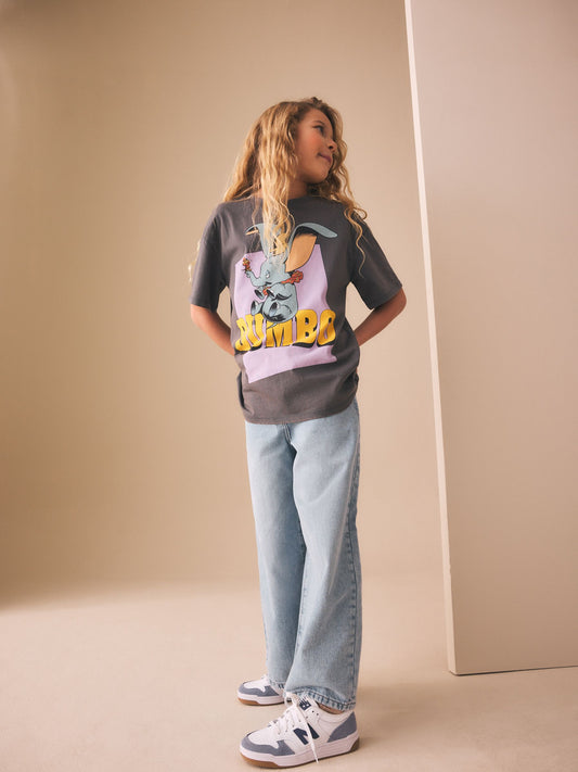Dsiney Kidz - Grey Disney Dumbo Oversized Graphic T-Shirt (3-16yrs) image 2