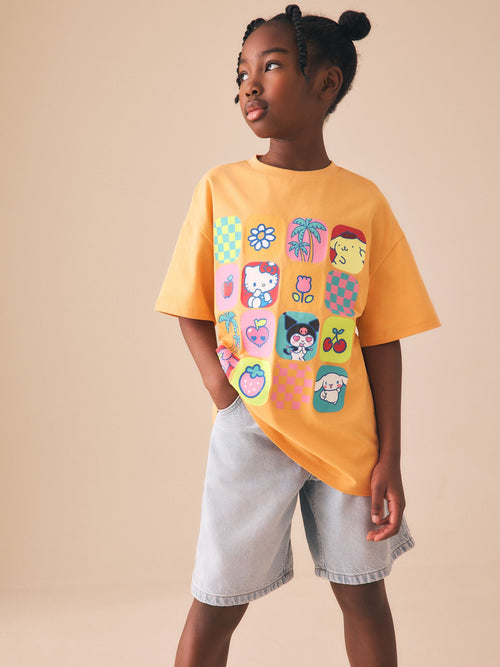 Dsiney Kidz - Orange Hello Kitty Oversized Graphic Print T-Shirt (3-16yrs) image 1