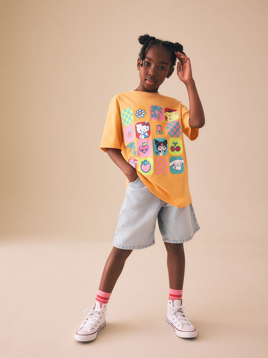 Dsiney Kidz - Orange Hello Kitty Oversized Graphic Print T-Shirt (3-16yrs) image 2