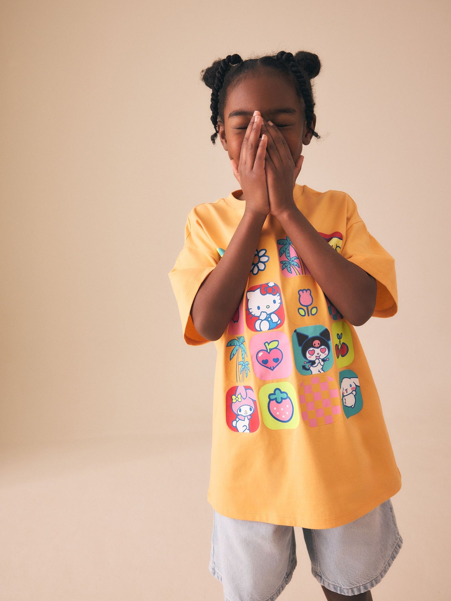 Dsiney Kidz - Orange Hello Kitty Oversized Graphic Print T-Shirt (3-16yrs) image 4