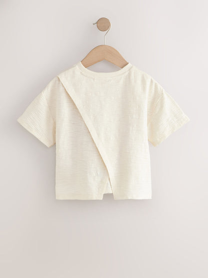 Dsiney Kidz - Ecru Tropics Embroidered Textured T-Shirt (3-16yrs) image 6