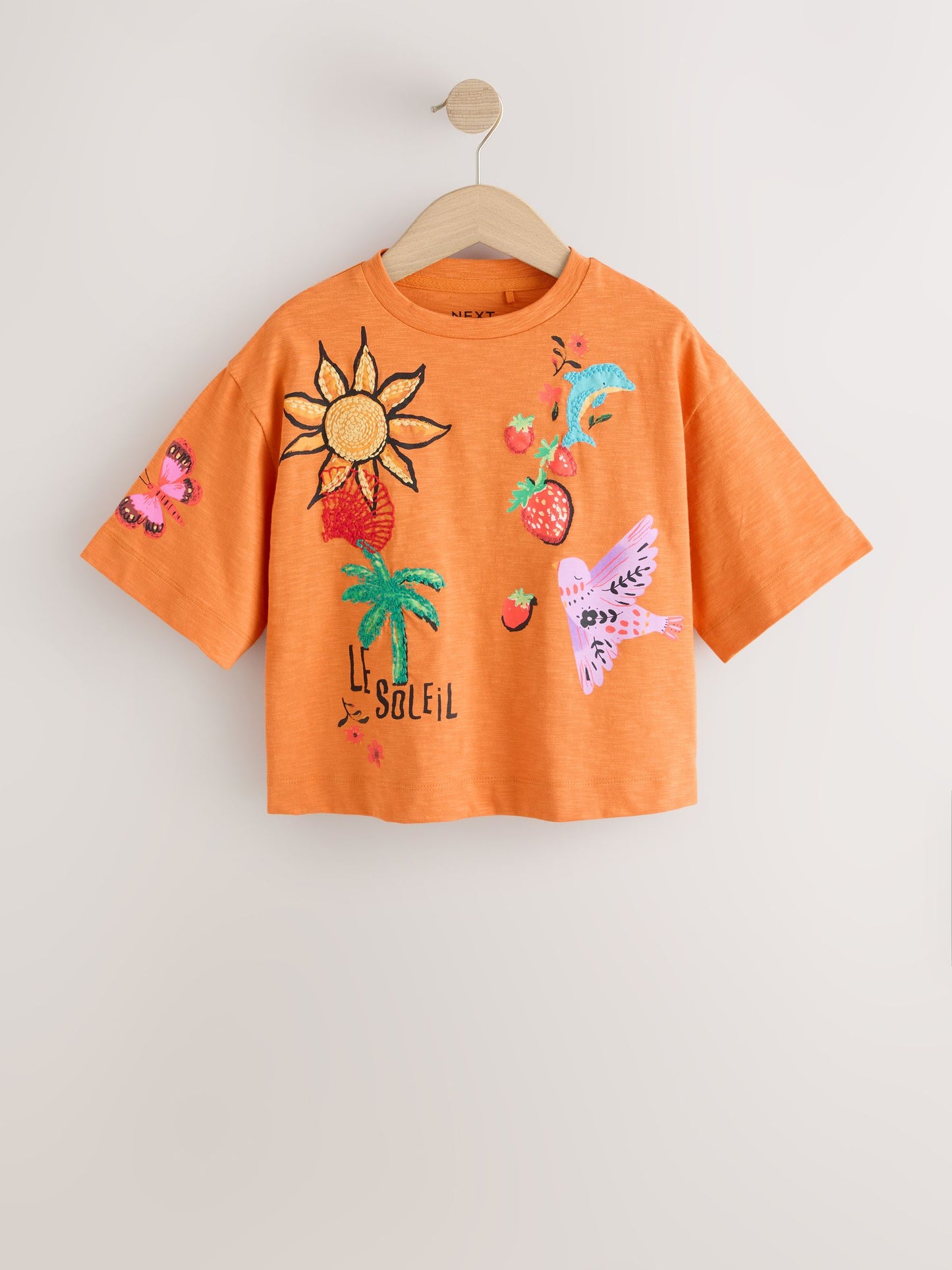 Dsiney Kidz - Orange Soleil Embroidered Oversized Boxy T-Shirt (3-16yrs) image 5