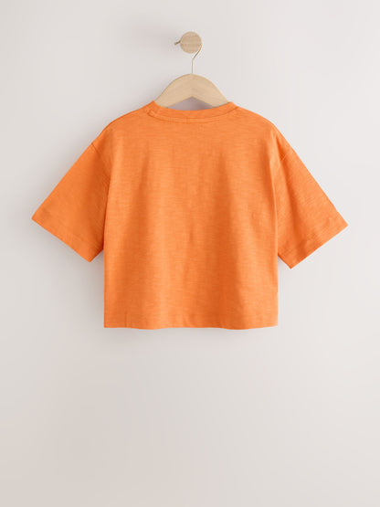 Dsiney Kidz - Orange Soleil Embroidered Oversized Boxy T-Shirt (3-16yrs) image 6