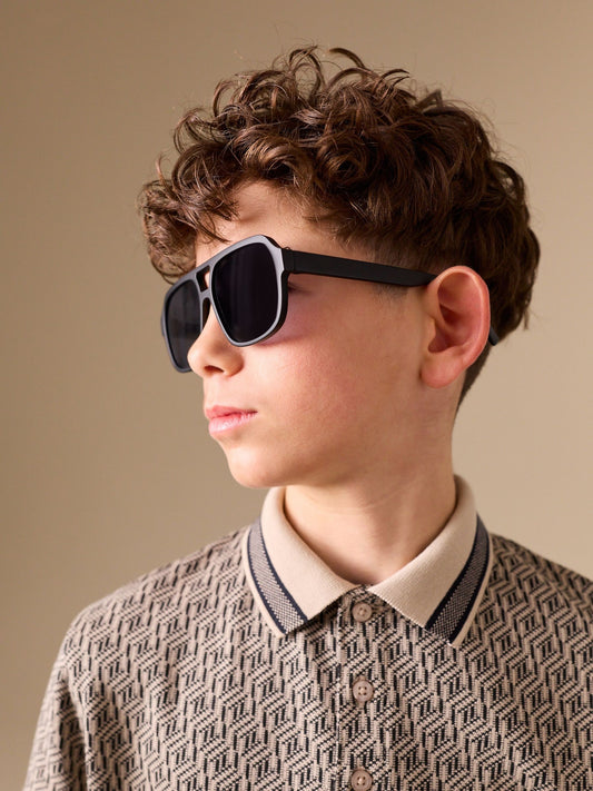 Black Aviator Sunglasses image 1