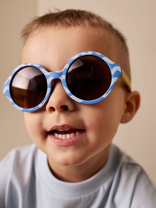 Blue/Yellow Round Sunglasses image 1