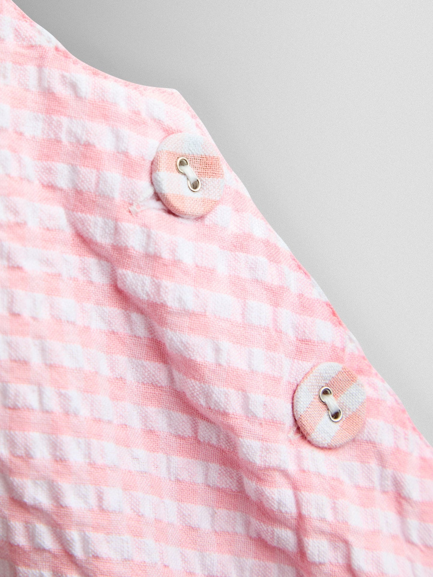 JoJo Maman Bébé Pink Bunny Embroidered Gingham Dungaree image 6