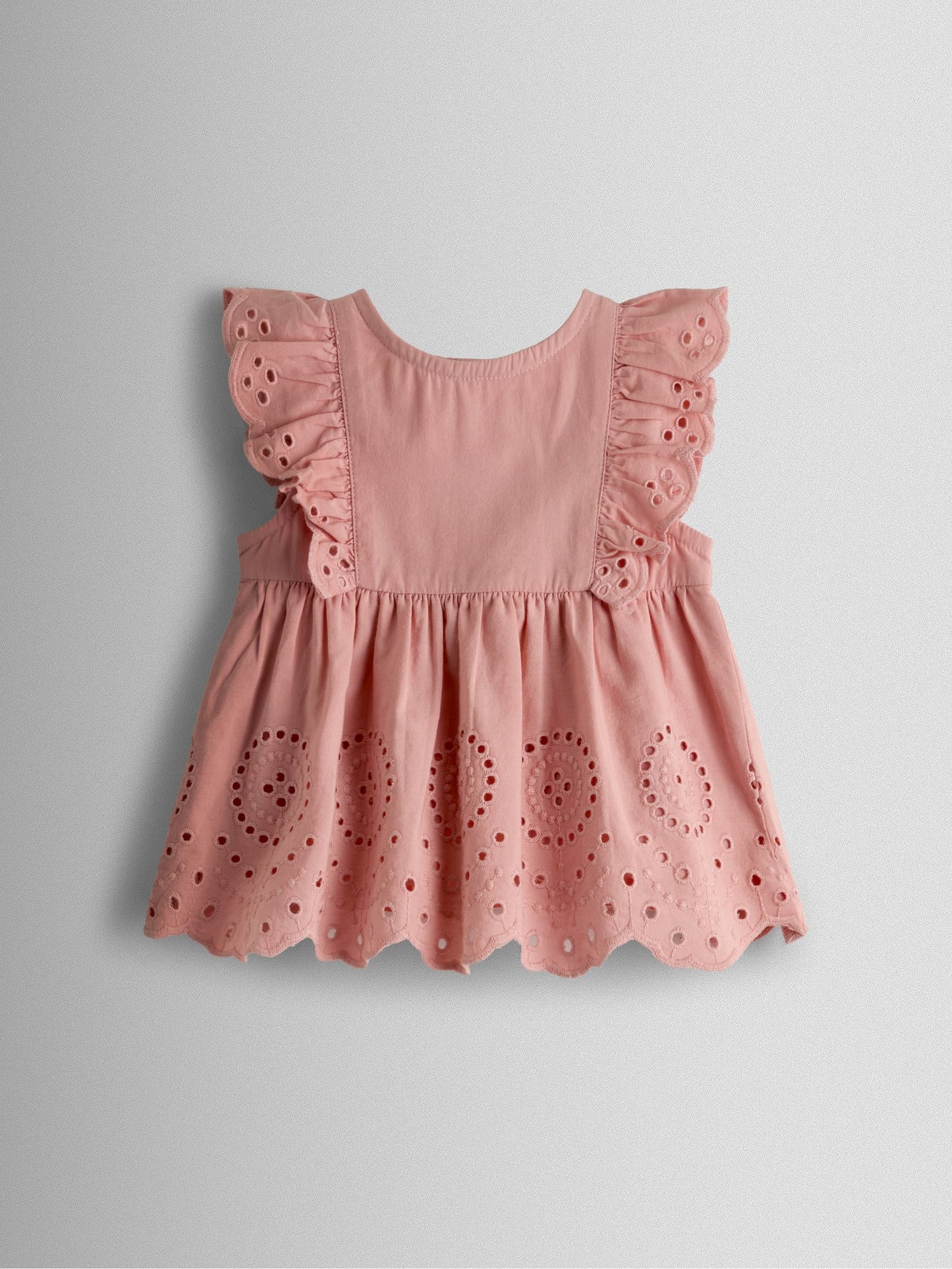 Dsiney Kidz - JoJo Maman Bébé Pink Broderie Dress & Bloomers Set image 2
