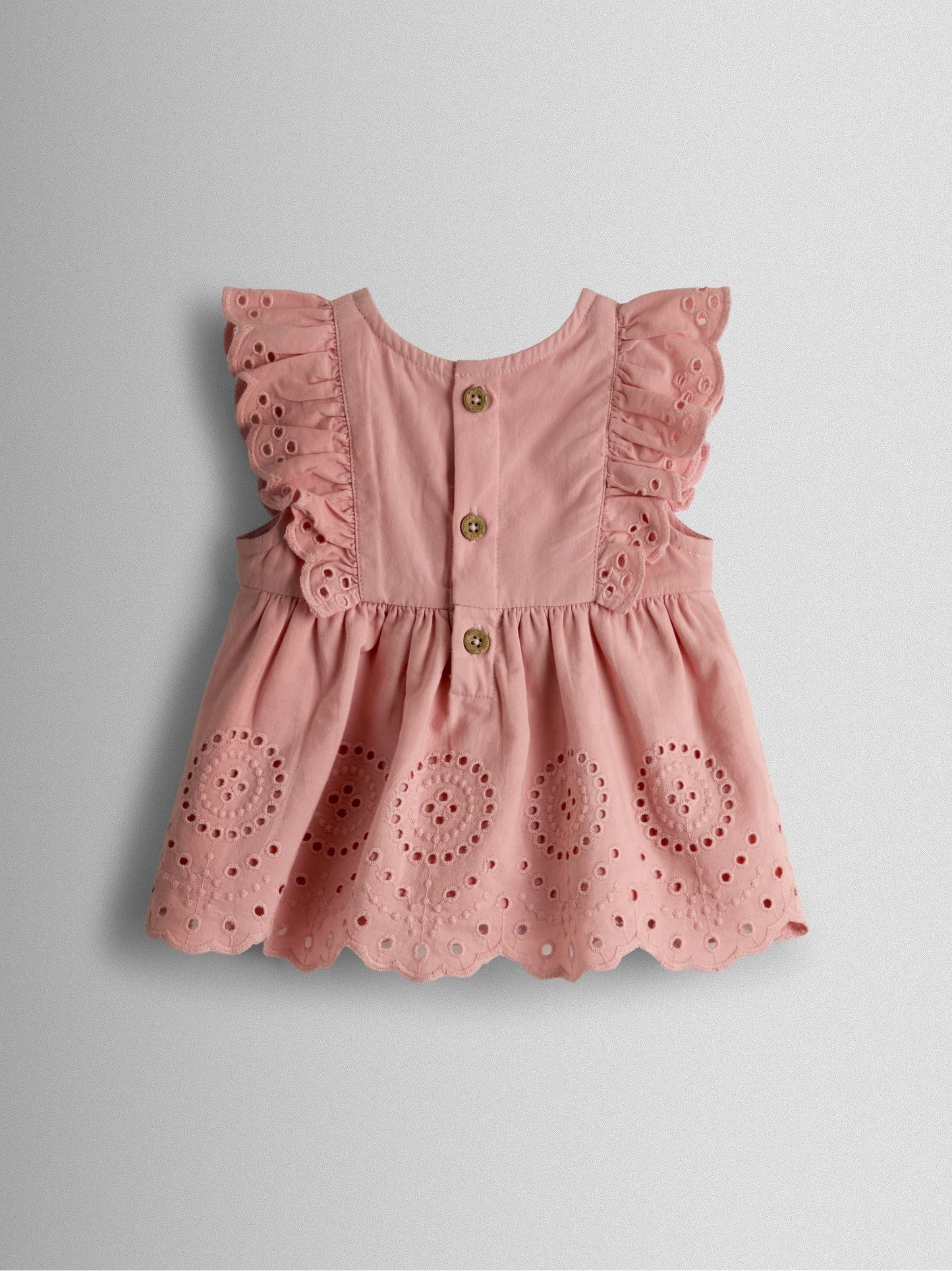 Dsiney Kidz - JoJo Maman Bébé Pink Broderie Dress & Bloomers Set image 3