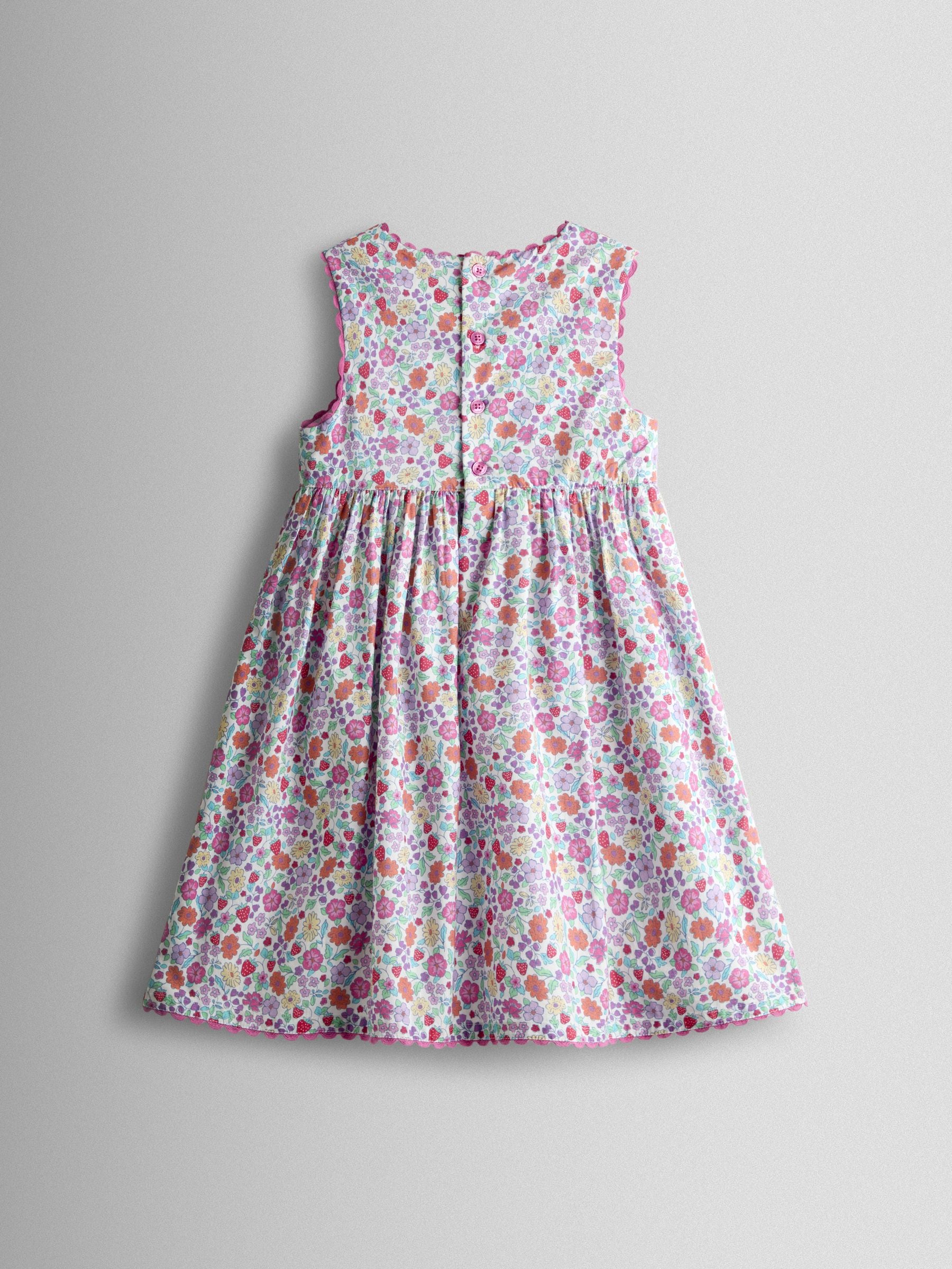 JoJo Maman Bébé Pink Appliqué Pocket Sleeveless Dress image 2