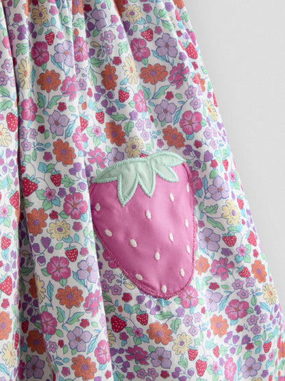 JoJo Maman Bébé Pink Appliqué Pocket Sleeveless Dress image 3
