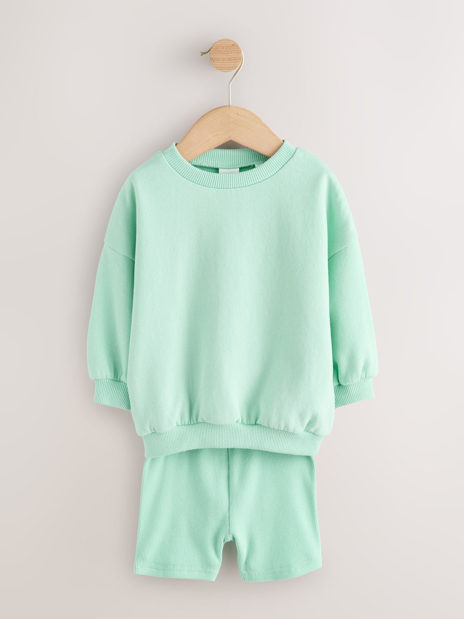 Aqua Blue Sweatshirt & Cycle Shorts Set (3mths-7yrs) image 5