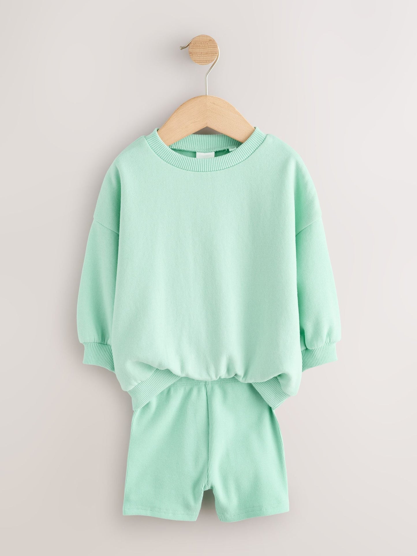 Aqua Blue Sweatshirt & Cycle Shorts Set (3mths-7yrs) image 6