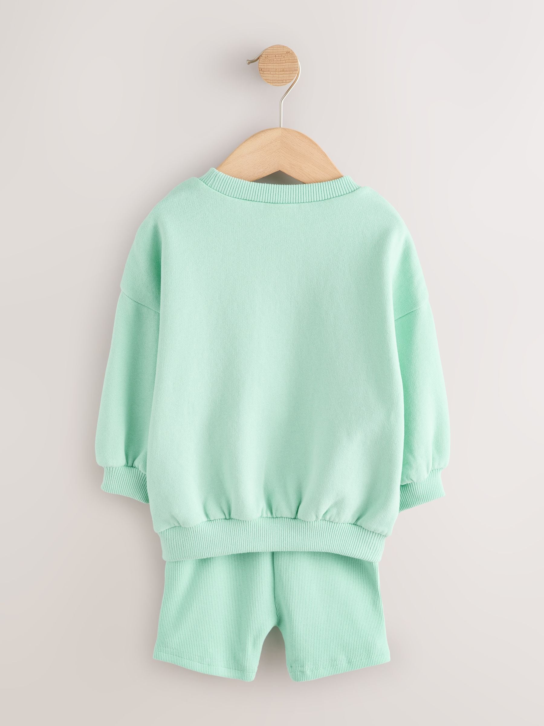 Aqua Blue Sweatshirt & Cycle Shorts Set (3mths-7yrs) image 7