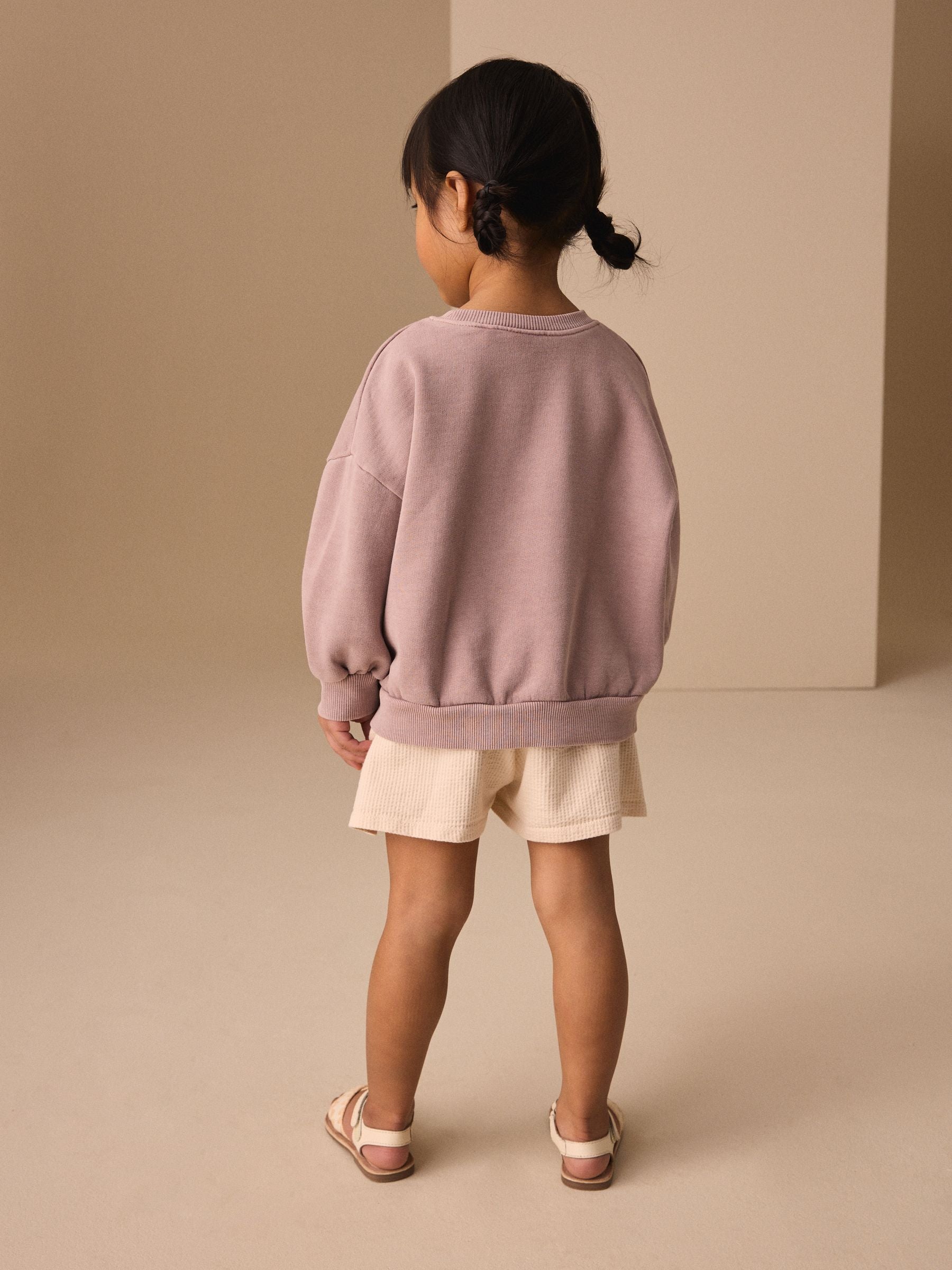 Brown Moon & Sun Crew Neck Sweatshirt & Shorts Set (3mths-7yrs) image 4