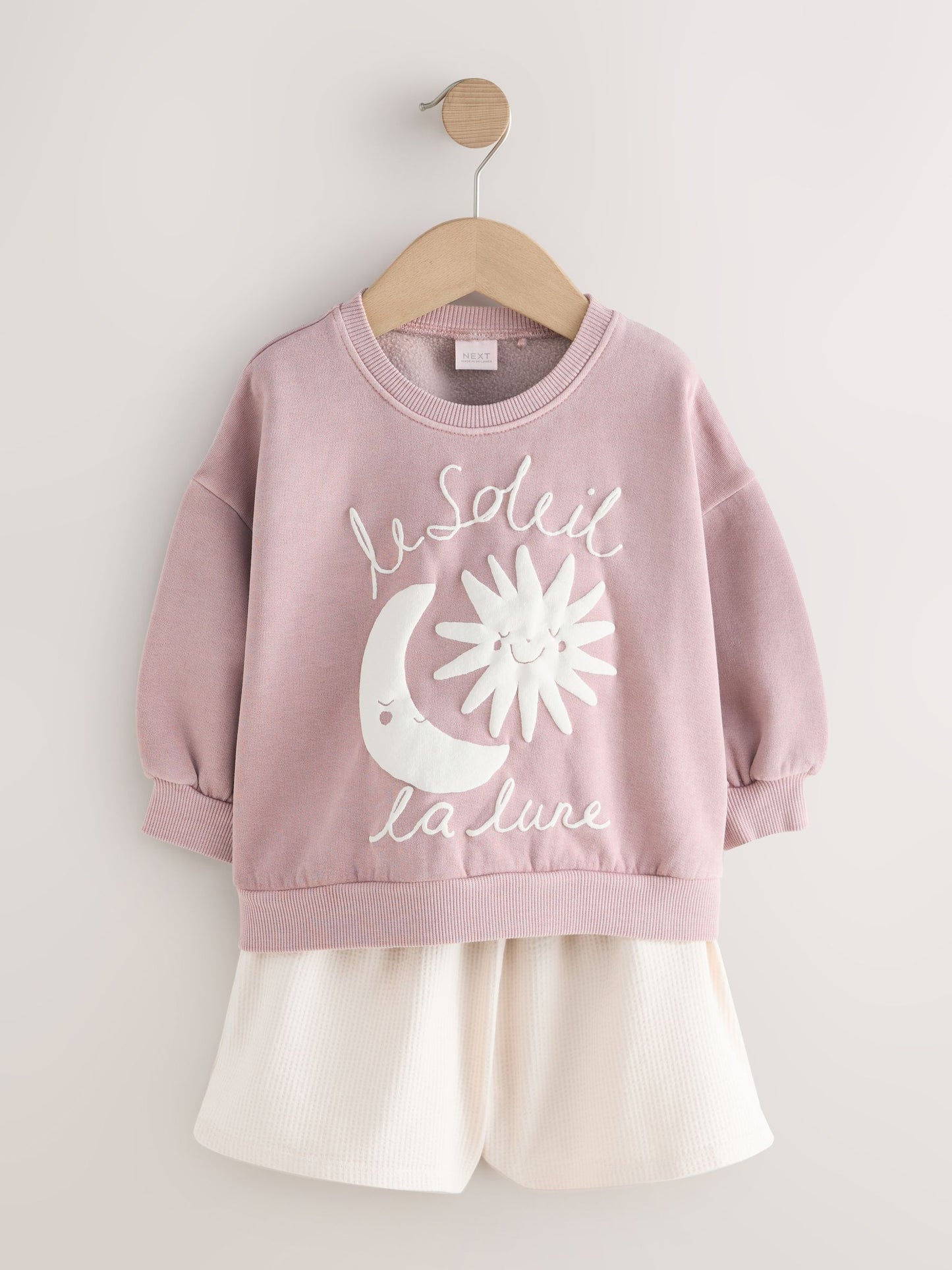 Brown Moon & Sun Crew Neck Sweatshirt & Shorts Set (3mths-7yrs) image 5