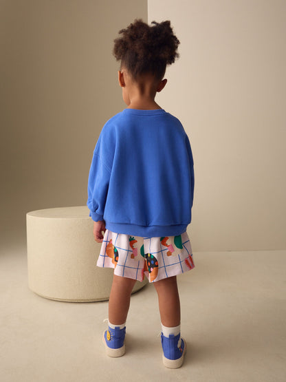 Cobalt Blue Guinea Pig Crew Neck Sweatshirt & Shorts Set (3mths-7yrs) image 4