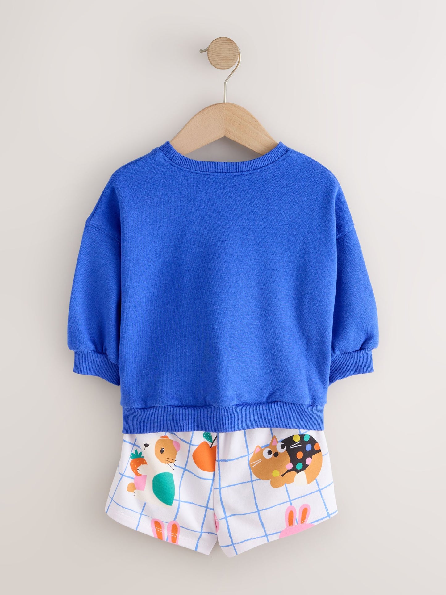 Cobalt Blue Guinea Pig Crew Neck Sweatshirt & Shorts Set (3mths-7yrs) image 7