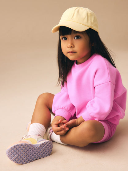 Pink Sweatshirt & Cycle Shorts Set (3mths-7yrs) image 2