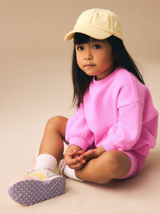Pink Sweatshirt & Cycle Shorts Set (3mths-7yrs) image 2