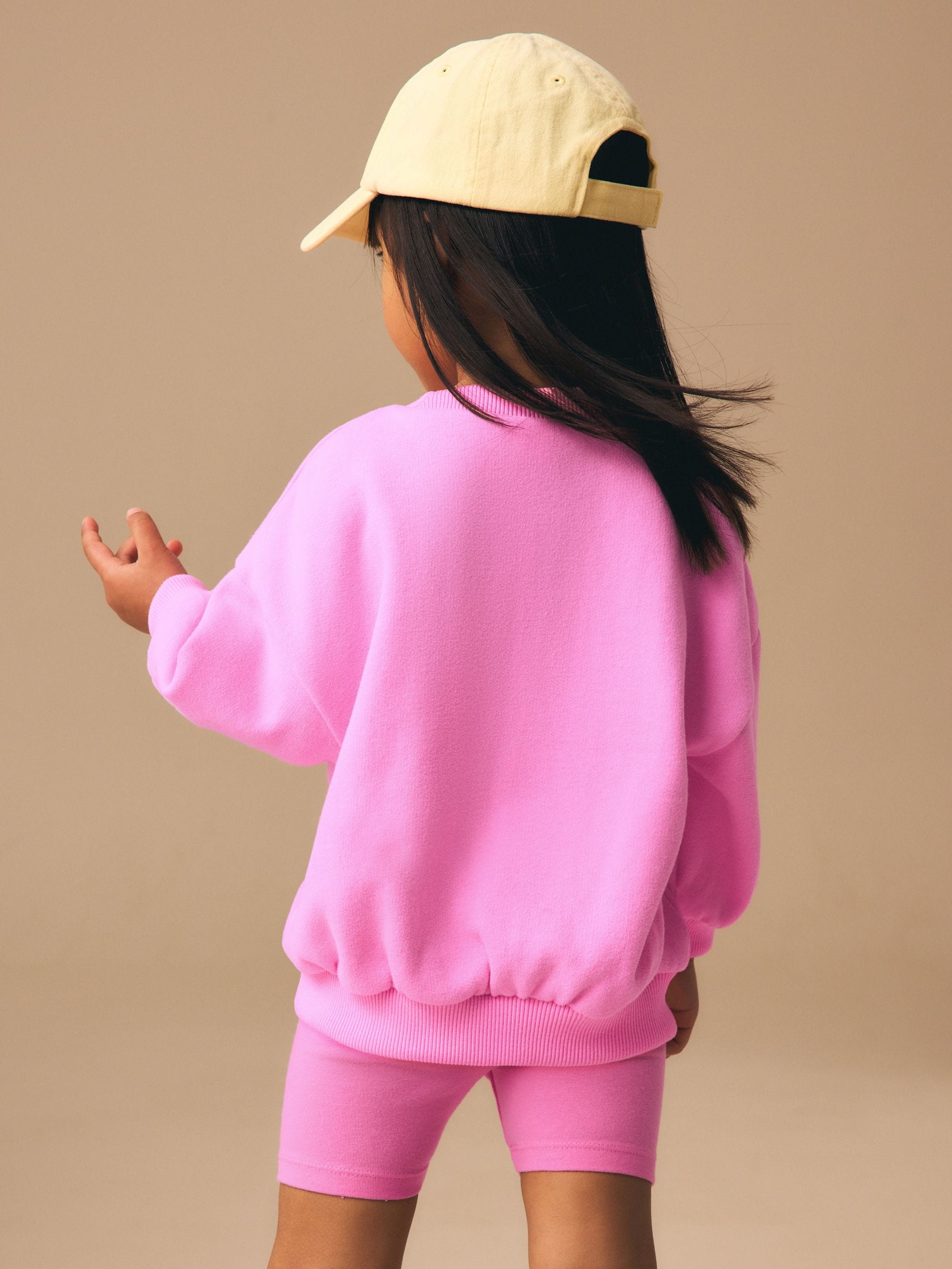Pink Sweatshirt & Cycle Shorts Set (3mths-7yrs) image 3