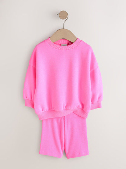 Pink Sweatshirt & Cycle Shorts Set (3mths-7yrs) image 6