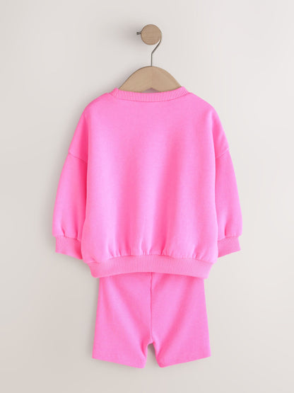 Pink Sweatshirt & Cycle Shorts Set (3mths-7yrs) image 7