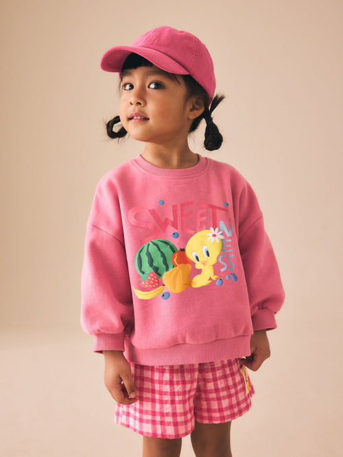 Pink Tweety Crew Neck Sweatshirt & Shorts Set (3mths-7yrs) image 1