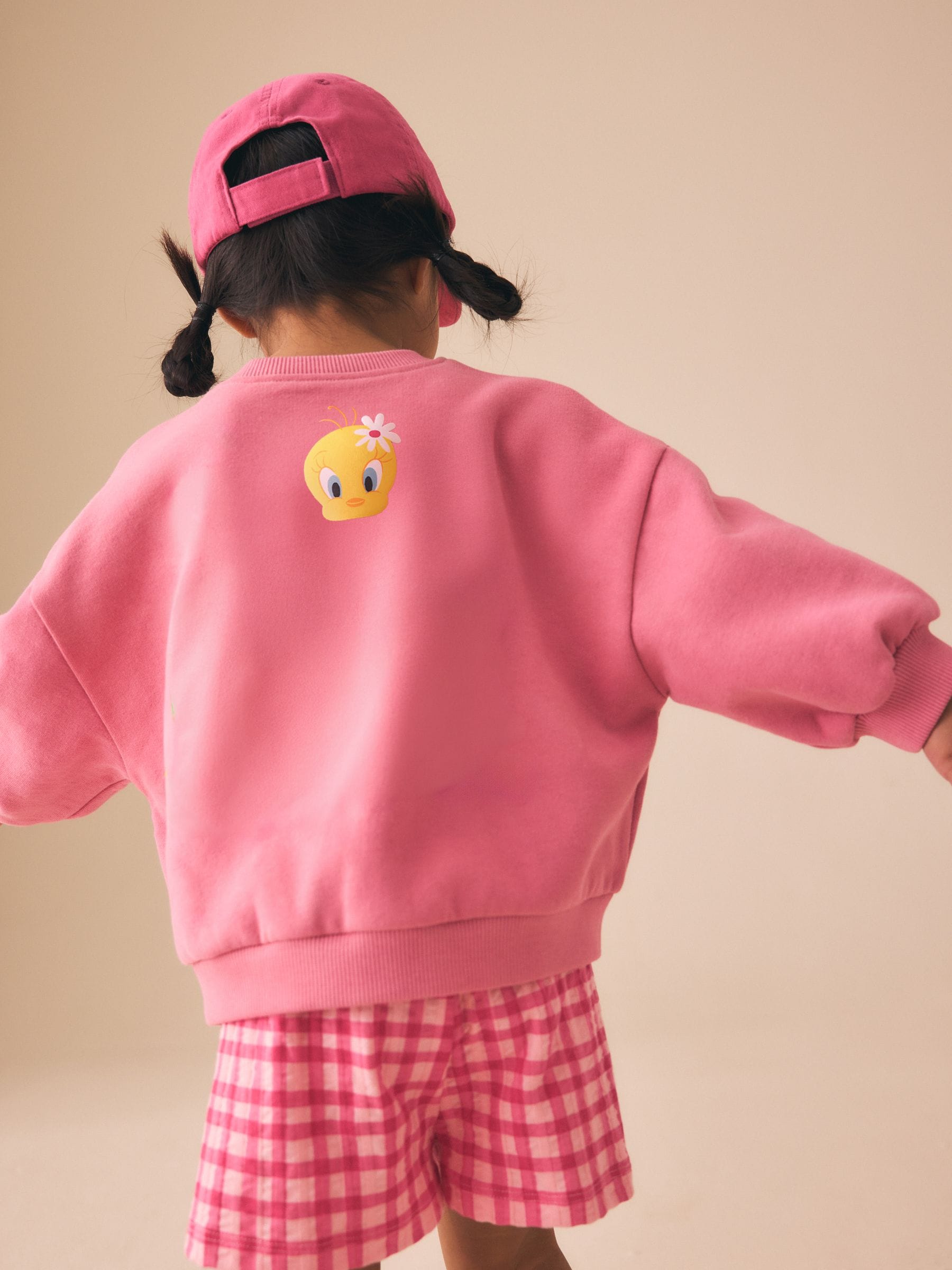 Pink Tweety Crew Neck Sweatshirt & Shorts Set (3mths-7yrs) image 2