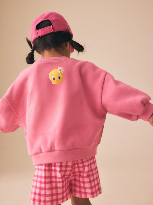 Pink Tweety Crew Neck Sweatshirt & Shorts Set (3mths-7yrs) image 3