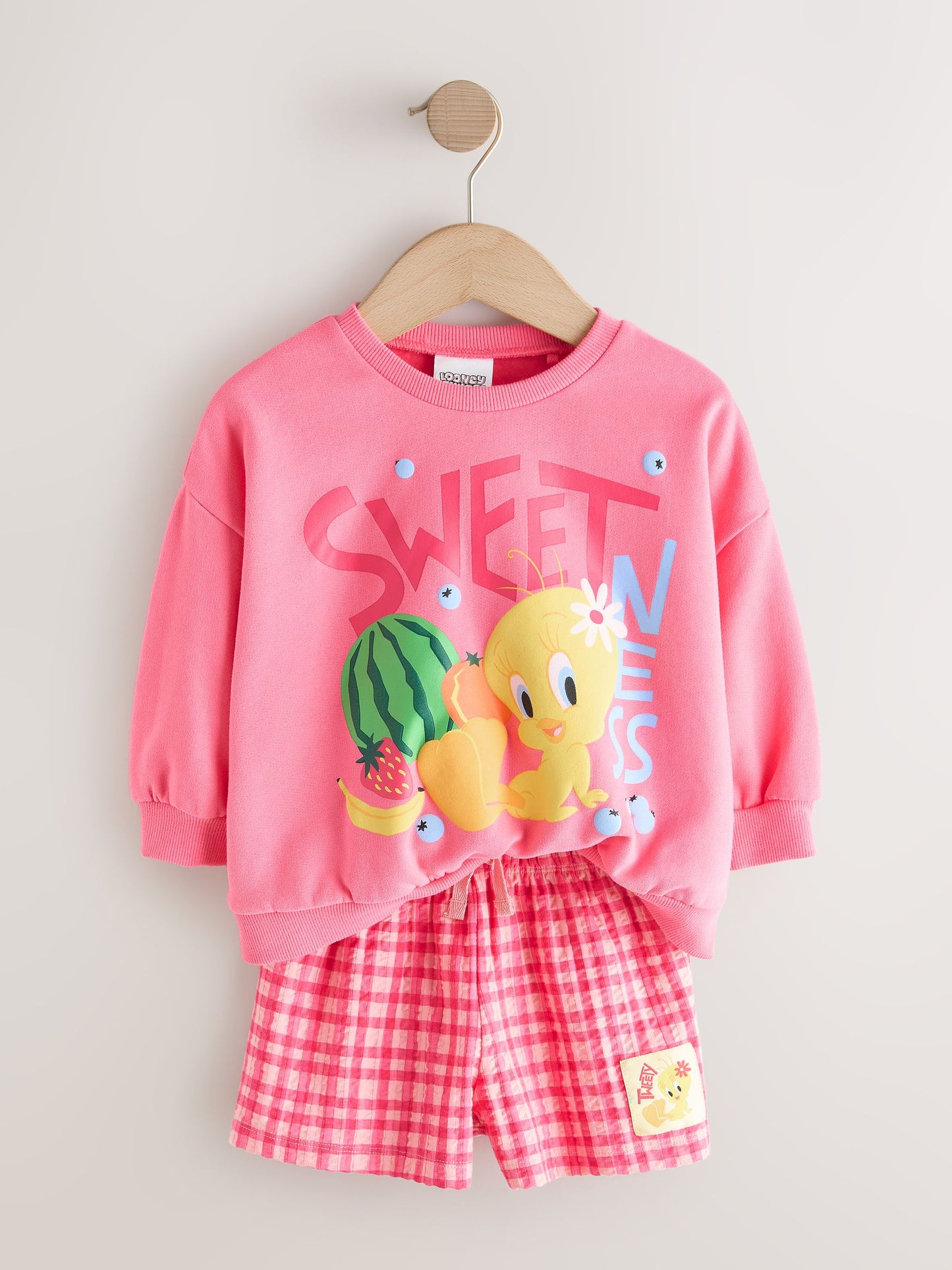 Pink Tweety Crew Neck Sweatshirt & Shorts Set (3mths-7yrs) image 6