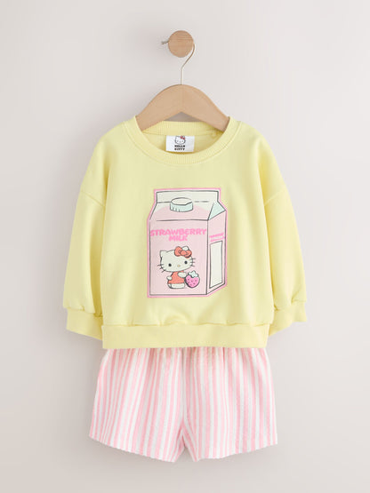 Yellow Hello Kitty Crew Neck Sweatshirt & Shorts Set (3mths-7yrs) image 6