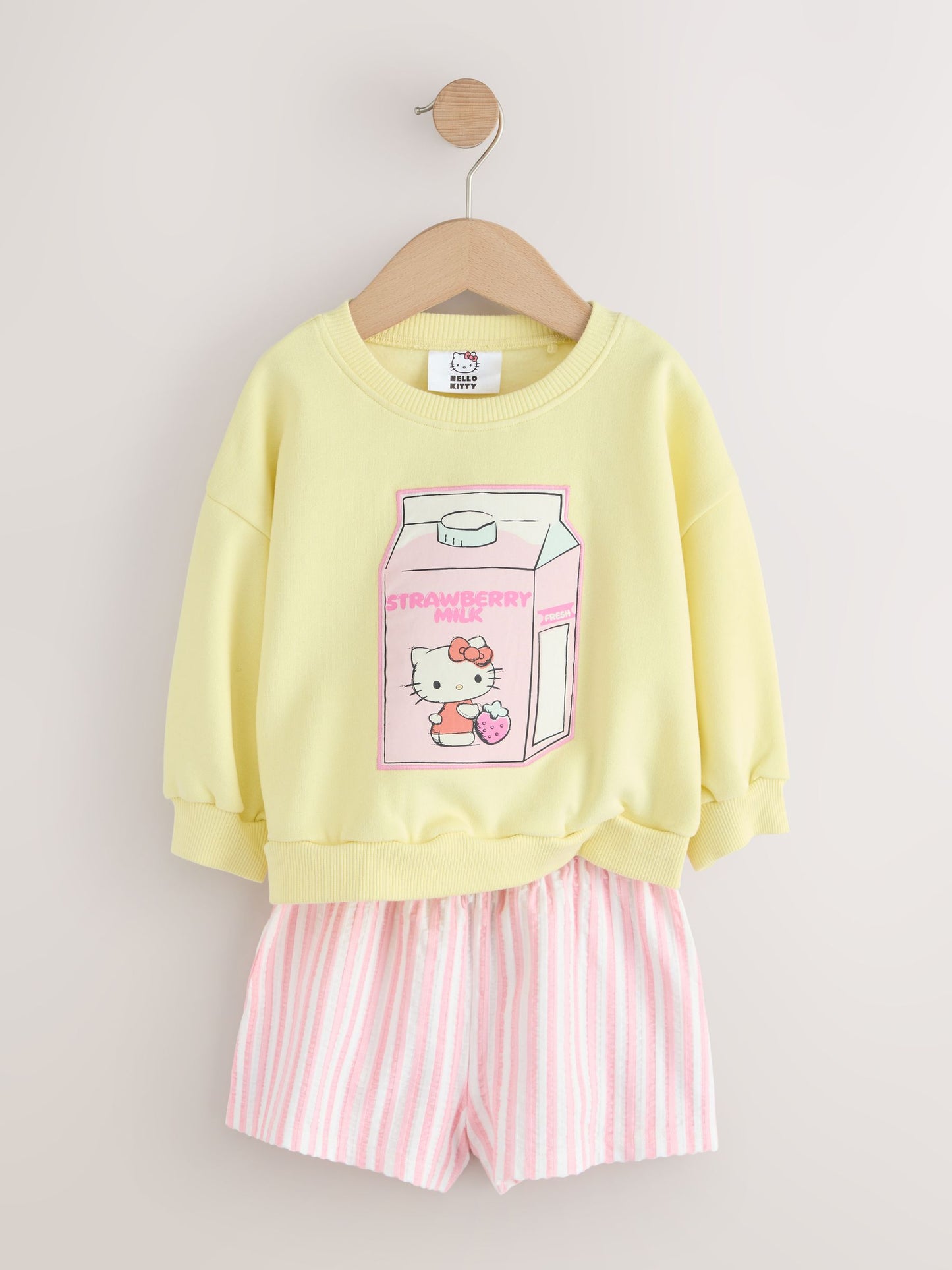 Yellow Hello Kitty Crew Neck Sweatshirt & Shorts Set (3mths-7yrs) image 7
