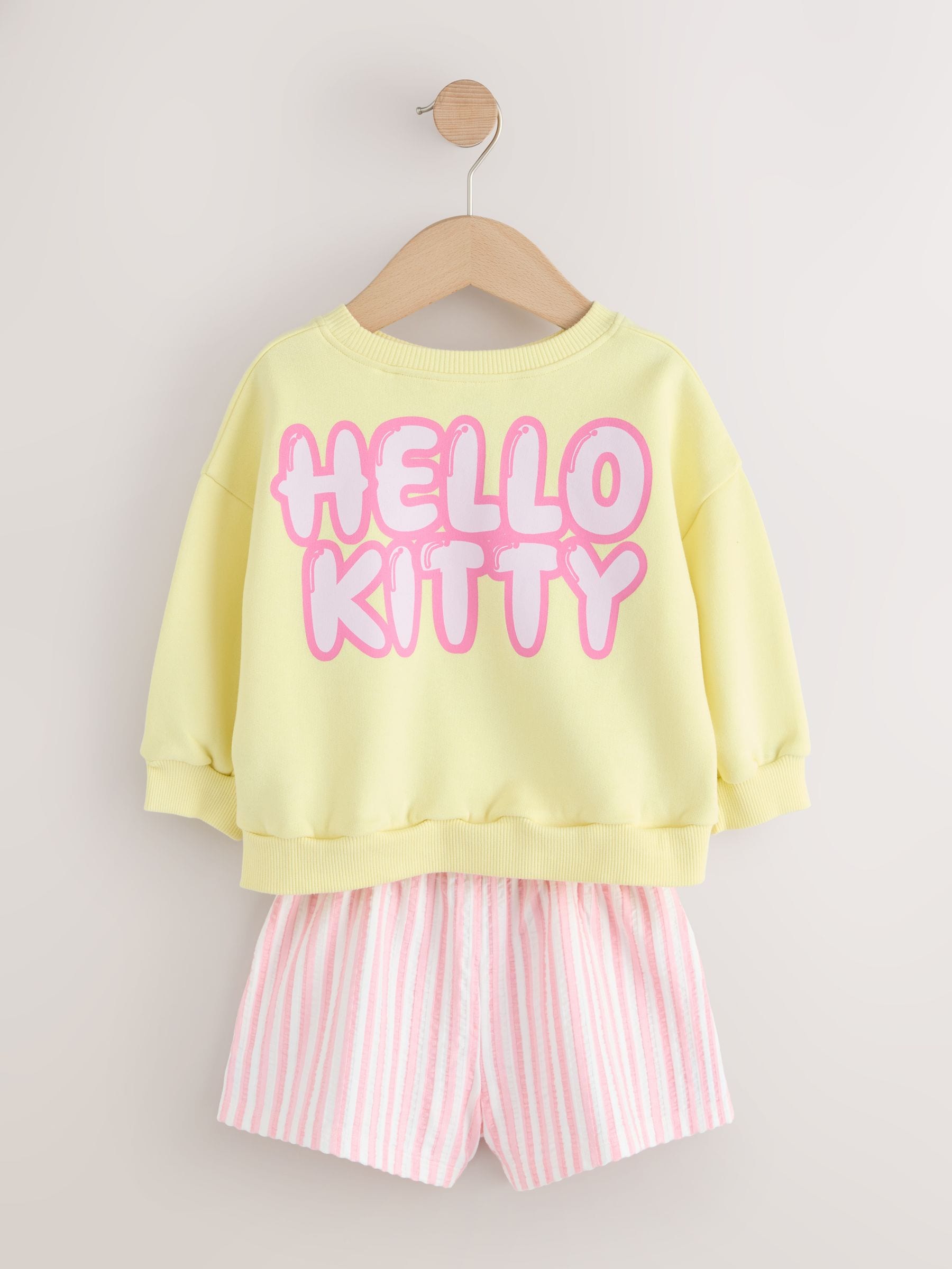 Yellow Hello Kitty Crew Neck Sweatshirt & Shorts Set (3mths-7yrs) image 8