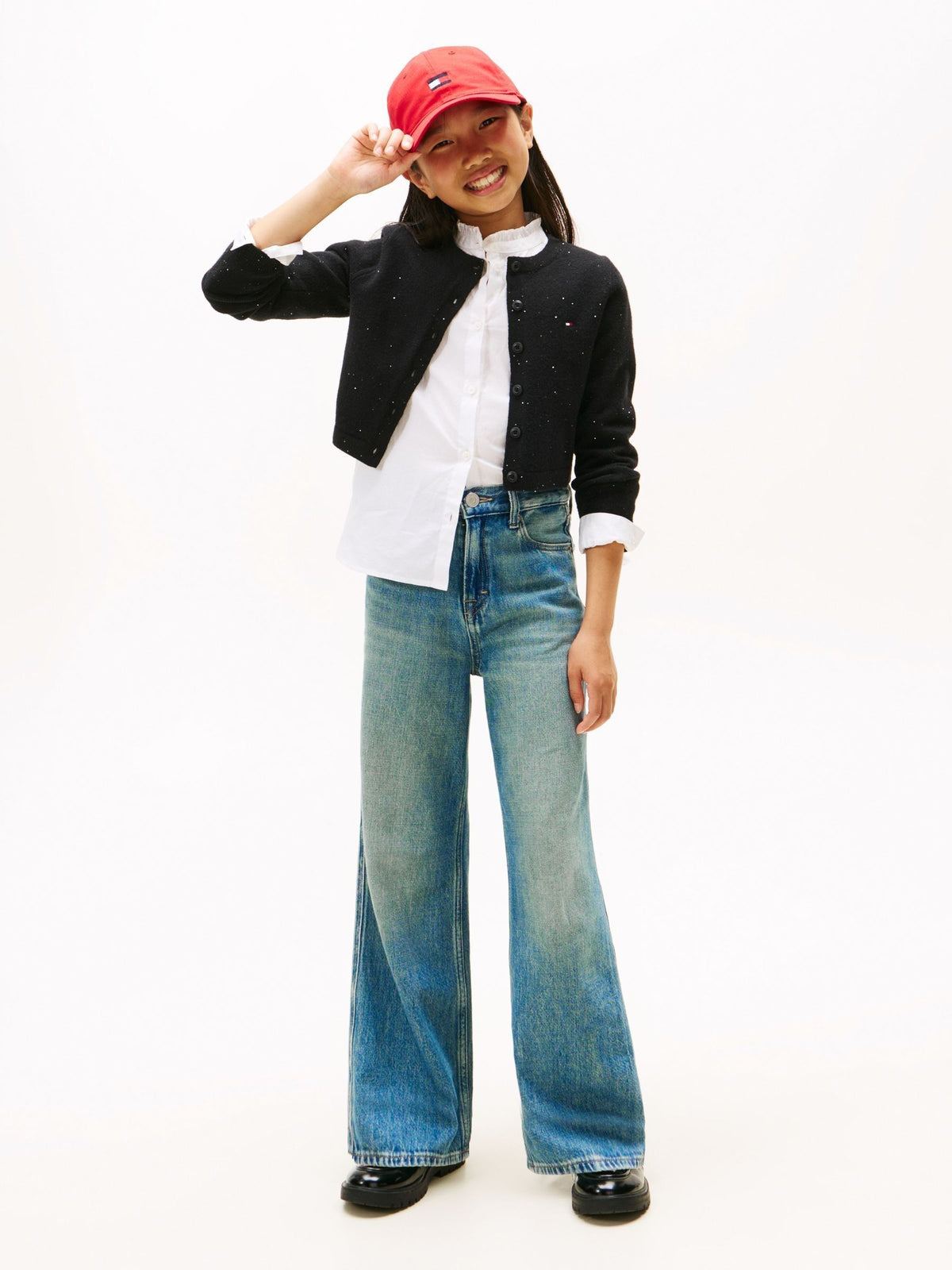 Tommy Hilfiger Black Sequin Rib-Knit Slim Cardigan - image 2