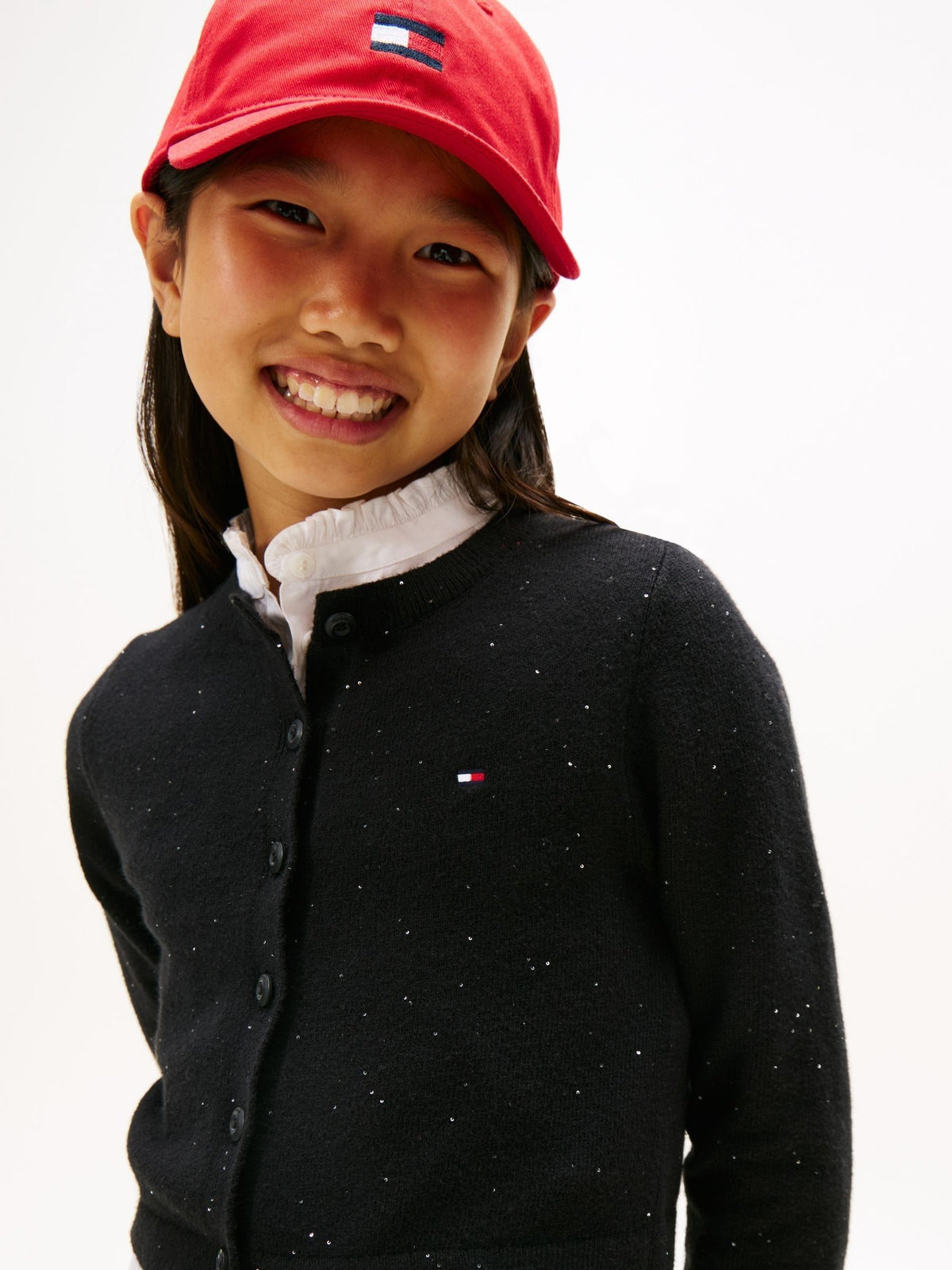 Tommy Hilfiger Black Sequin Rib-Knit Slim Cardigan - image 4