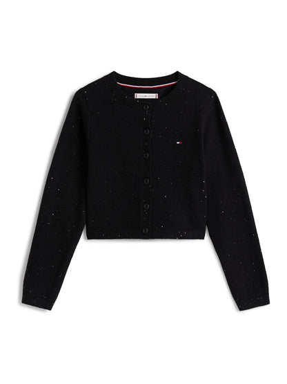 Tommy Hilfiger Black Sequin Rib-Knit Slim Cardigan - image 5