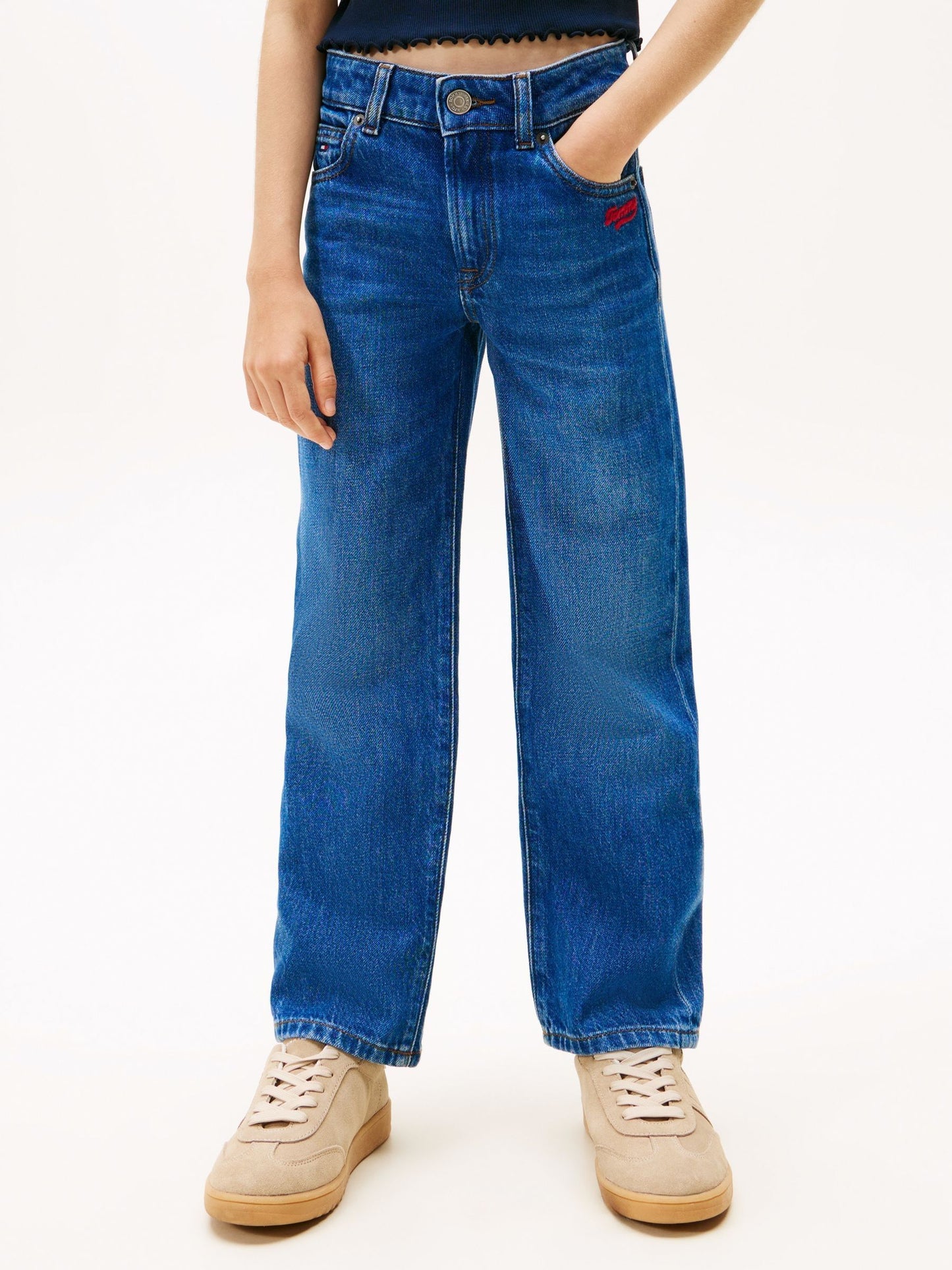 Dsiney Kidz - Tommy Hilfiger Blue Logo Embroidery Girlfriend Jeans image 3